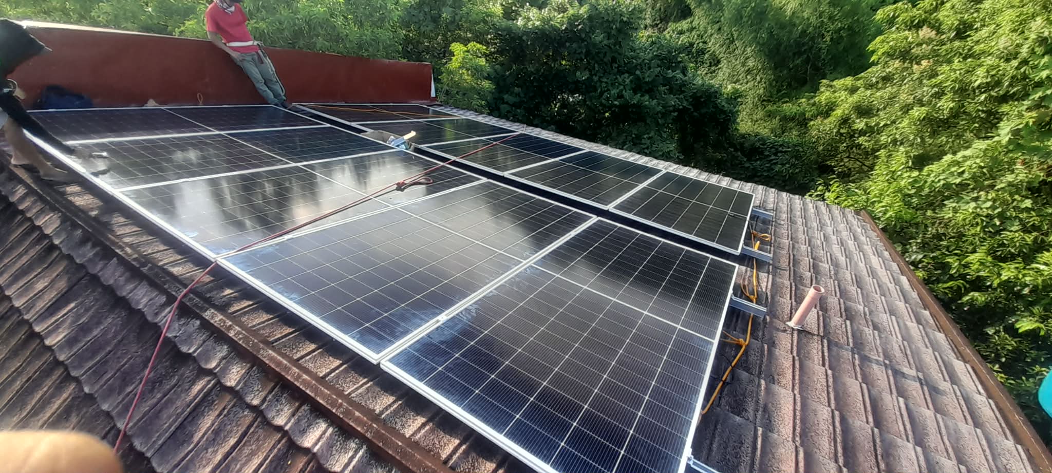 Solar array on rooftop