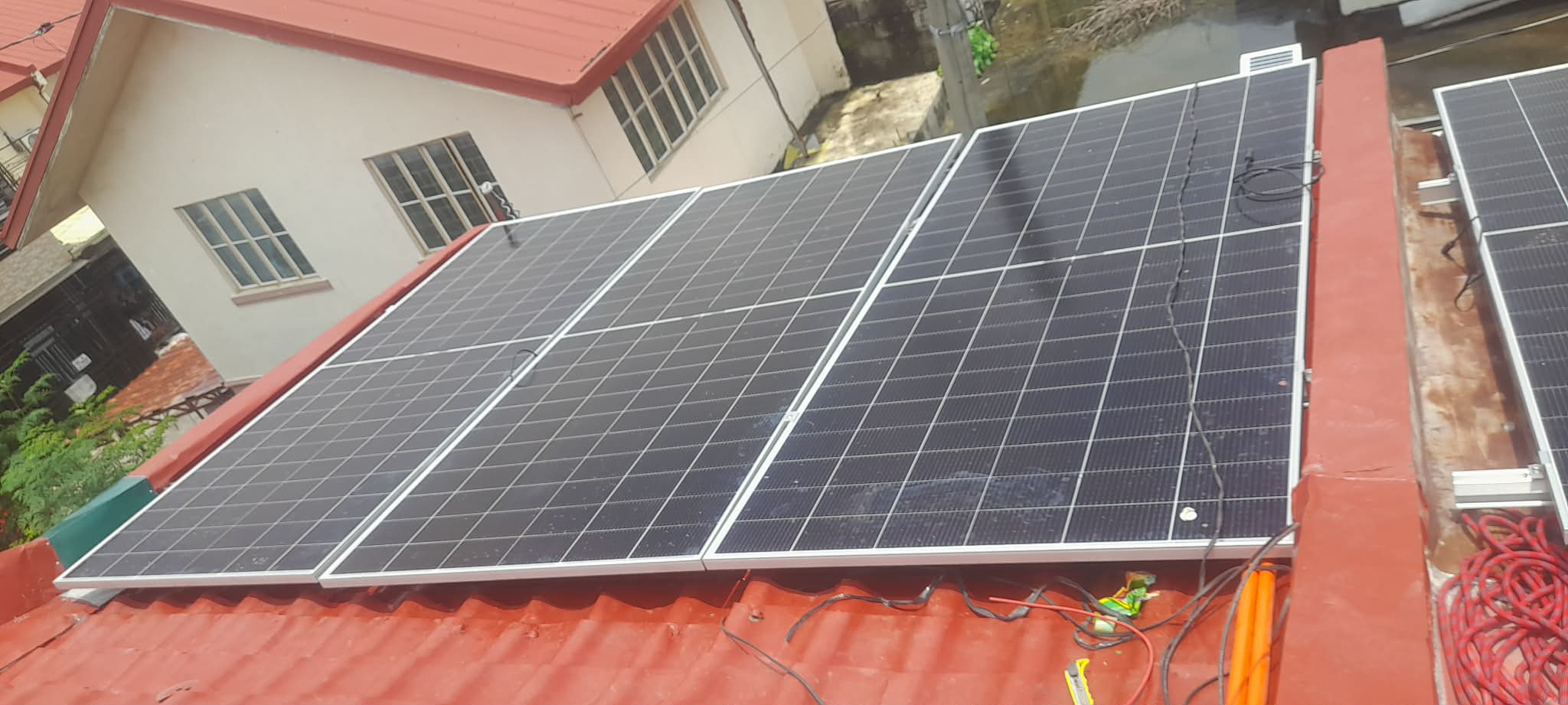 Solar panels close up