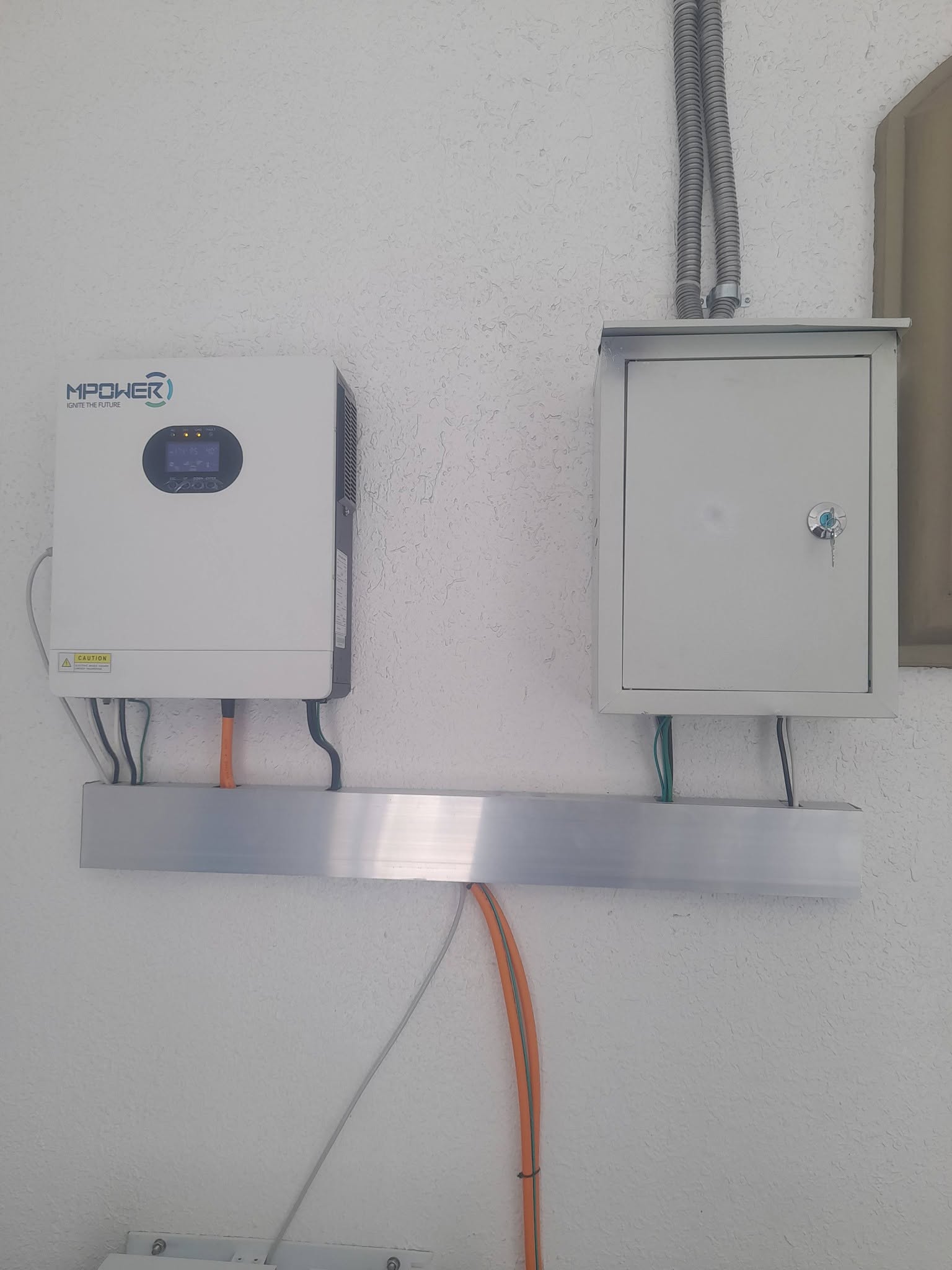 MPOWER inverter and electrical distribution panel wall installation